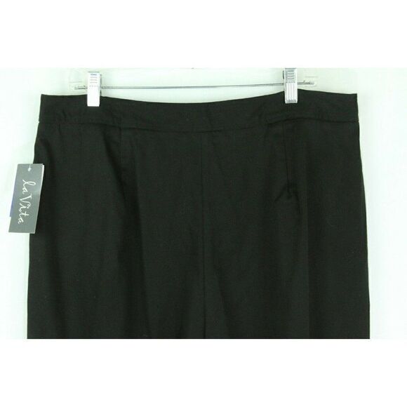 La Vita Black Cropped Wide Leg Pants Stretch Pockets Womens Size 18W NEW - Picture 5 of 7
